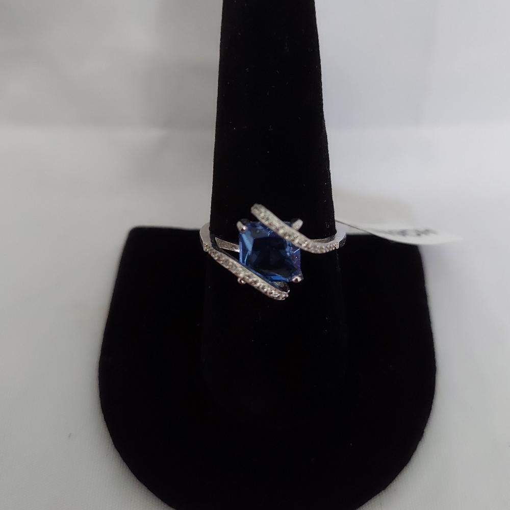 Unique Blue Stone Sterling Silver Ring